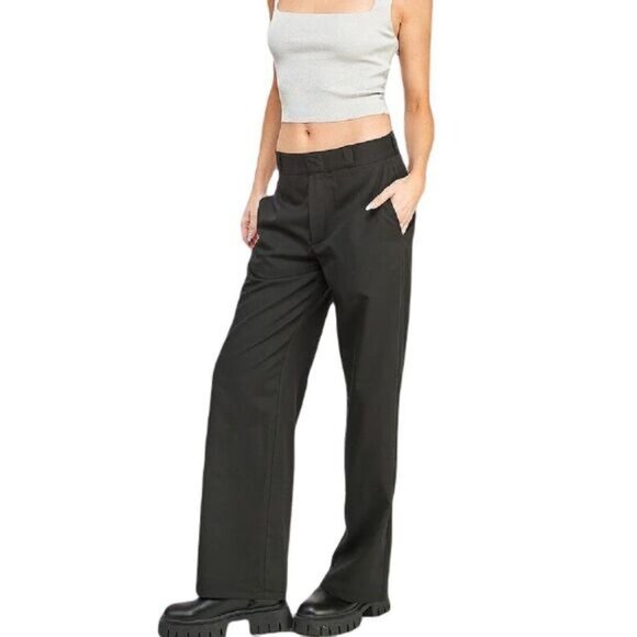 The Perfect Pant Trouser Relax Fit High‎ Rise Black Size 6 - Picture 1 of 6